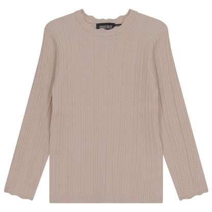 Fancy Knit Top Dark Almond