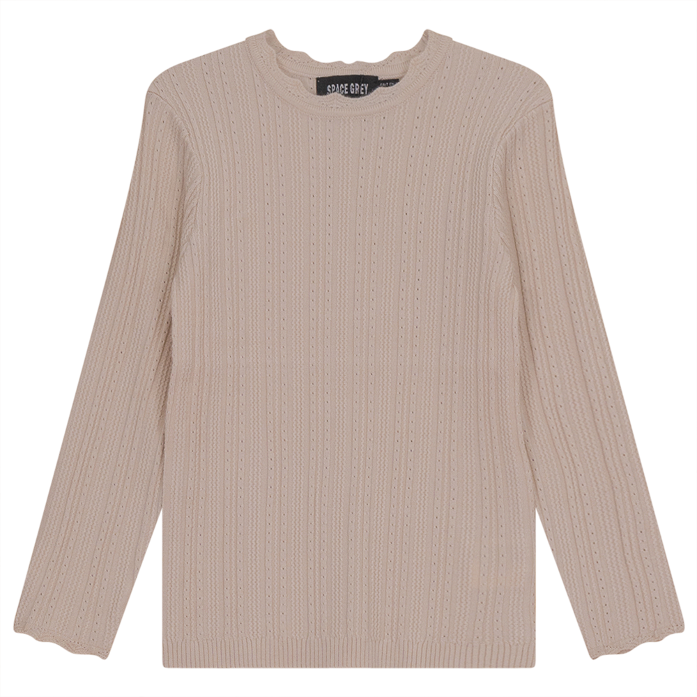 Fancy Knit Top Dark Almond