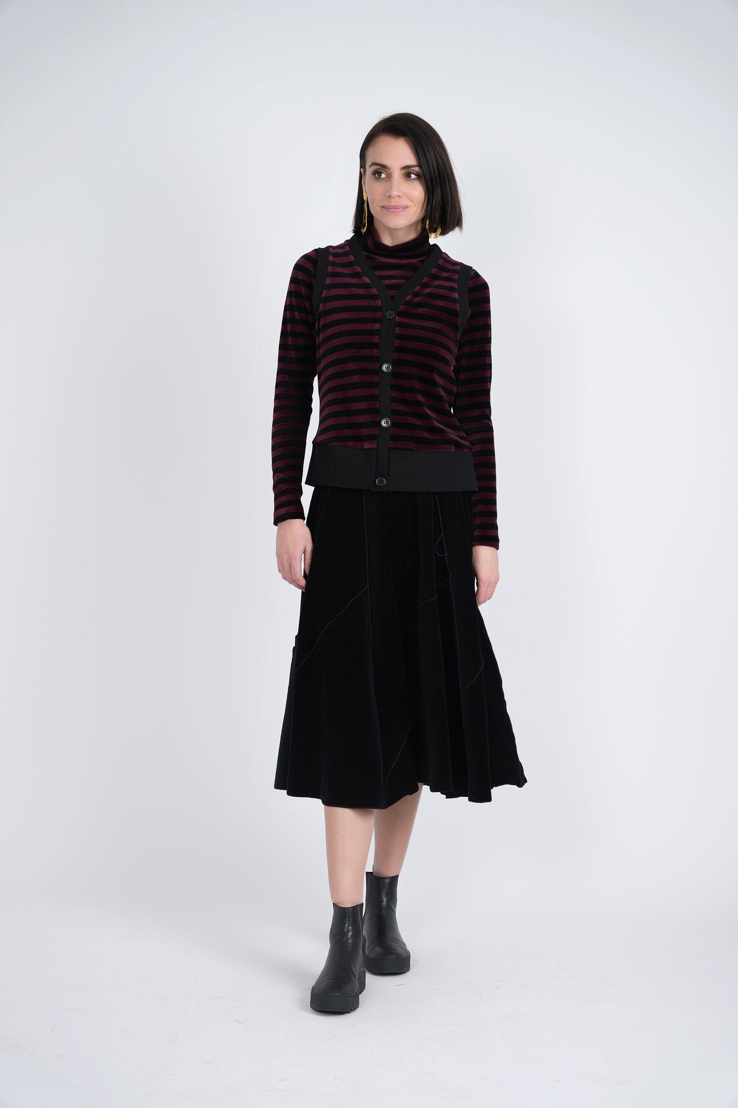 Stripped Velour Vest