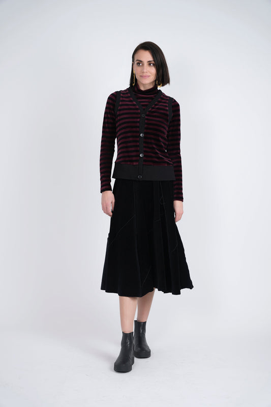 Stripped Velour Vest