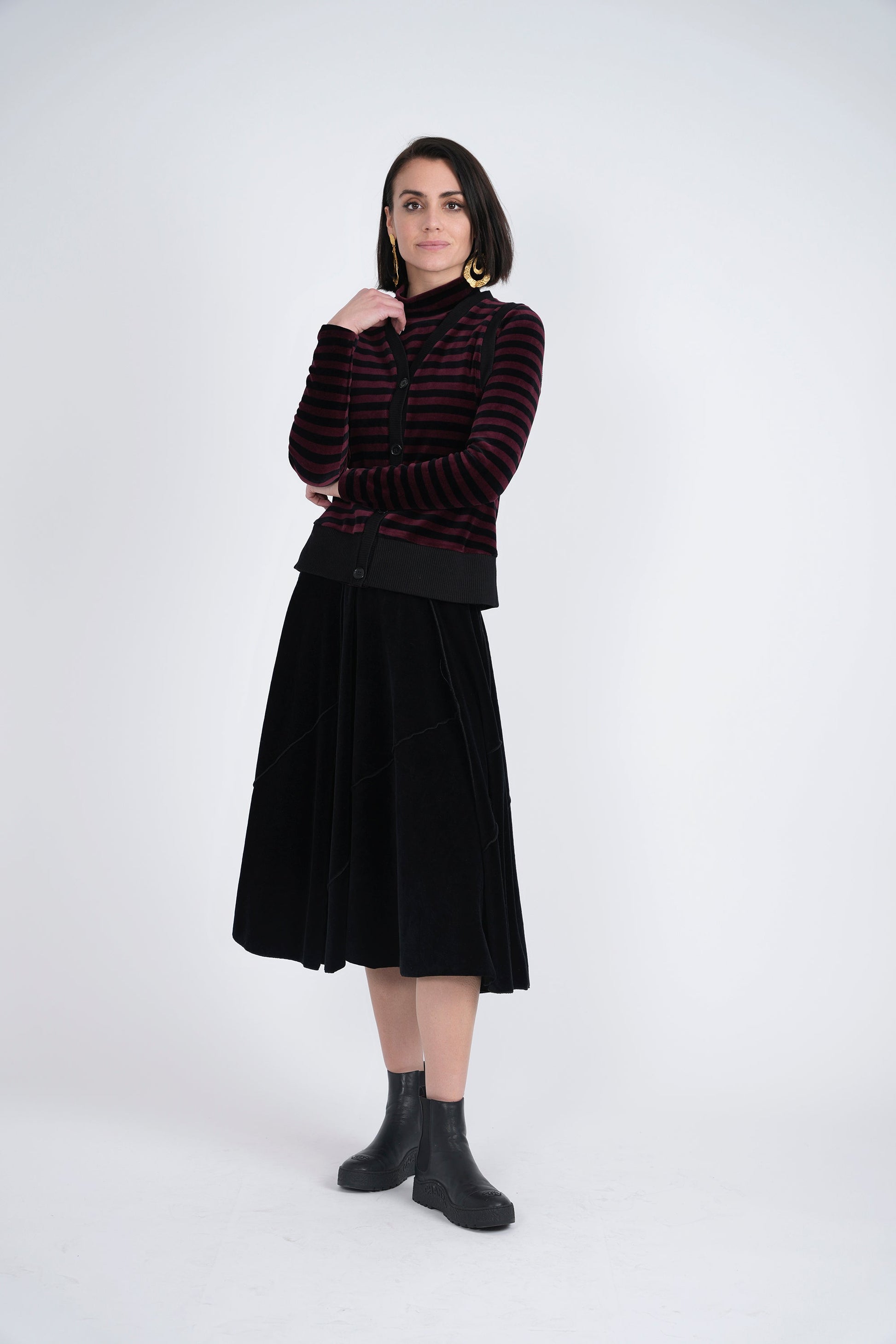 Stripped Velour Vest