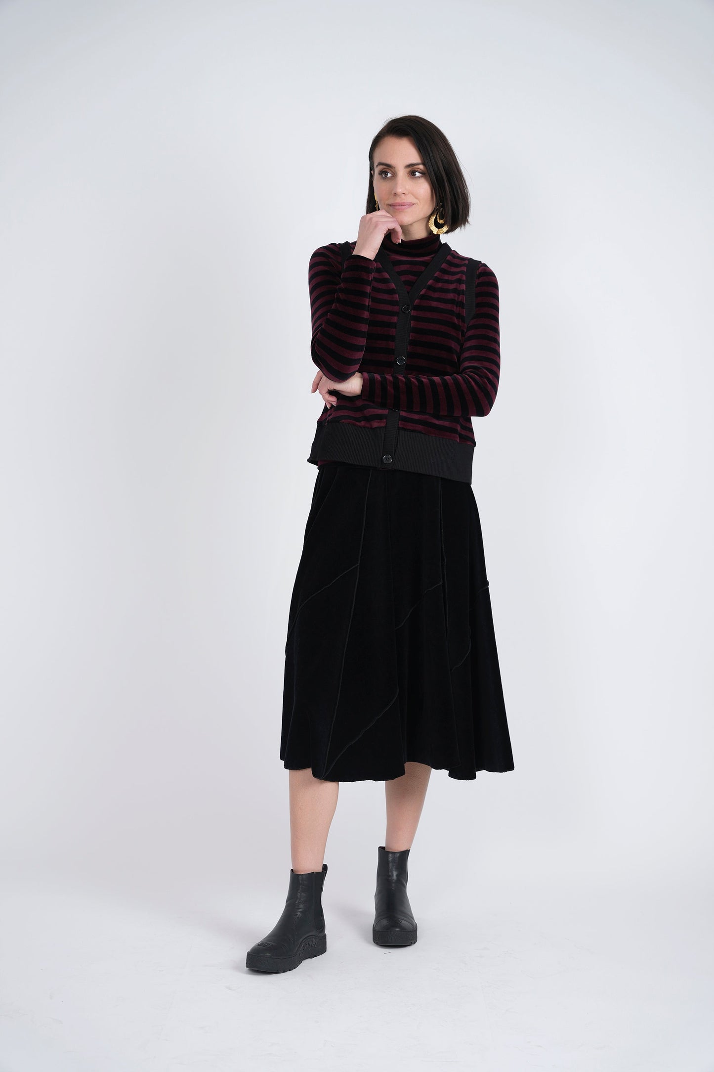 Stripped Velour Vest