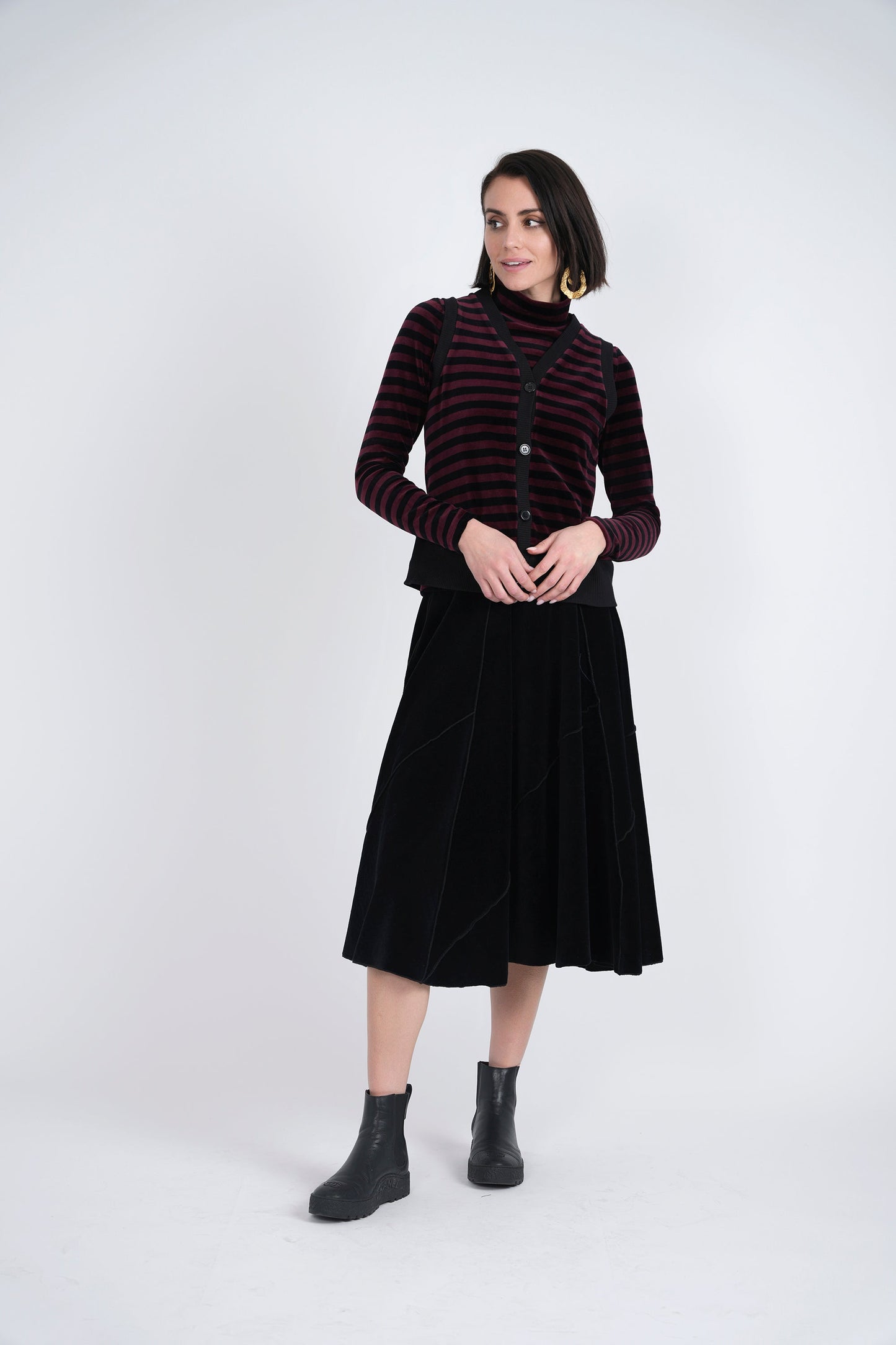 Stripped Velour Vest