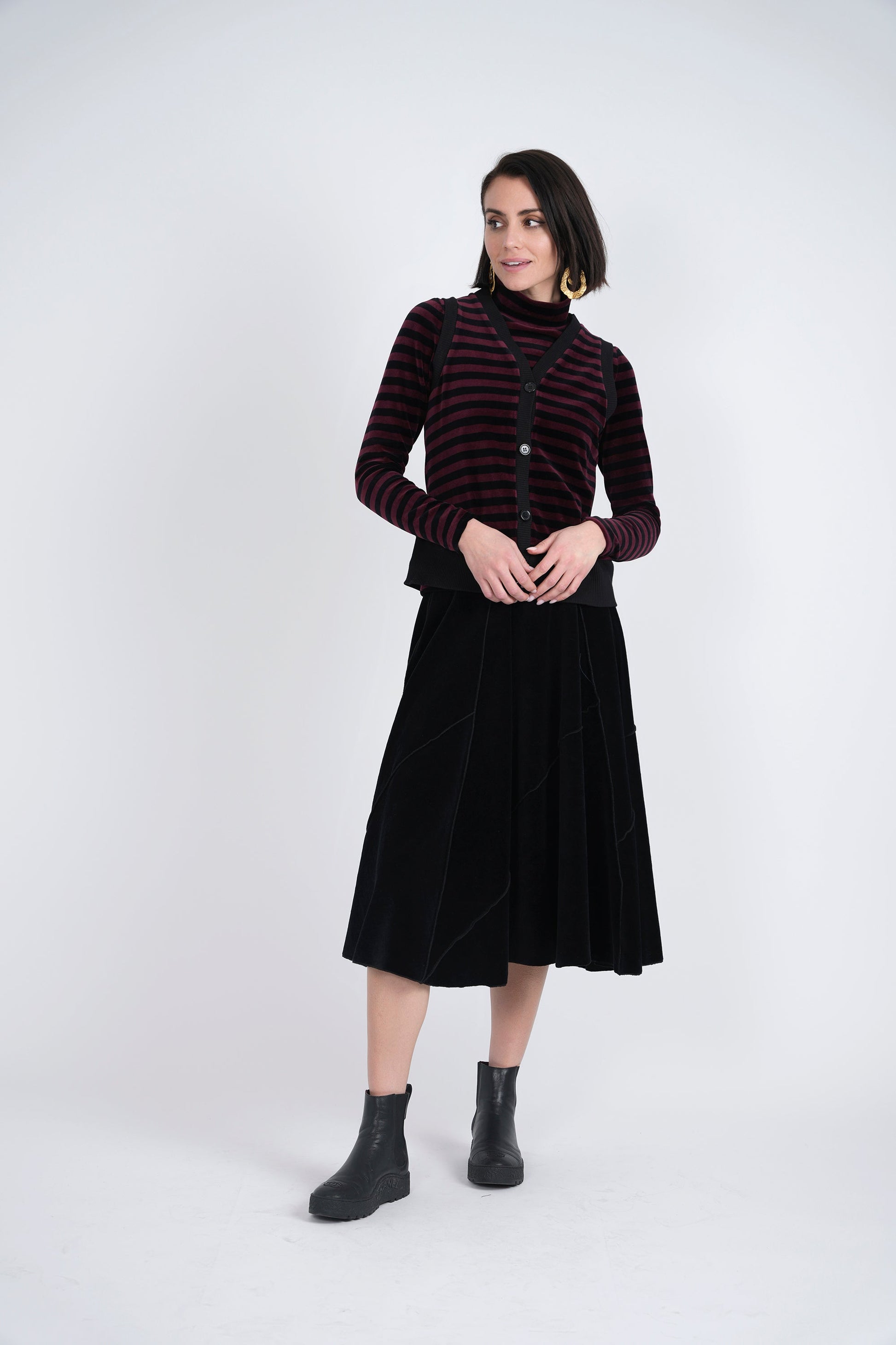 Stripped Velour Vest