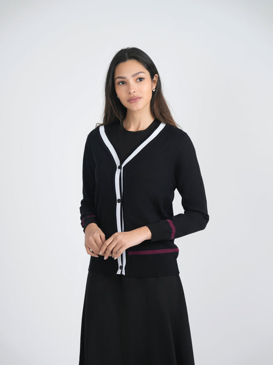 Knit Contrast Cardigan