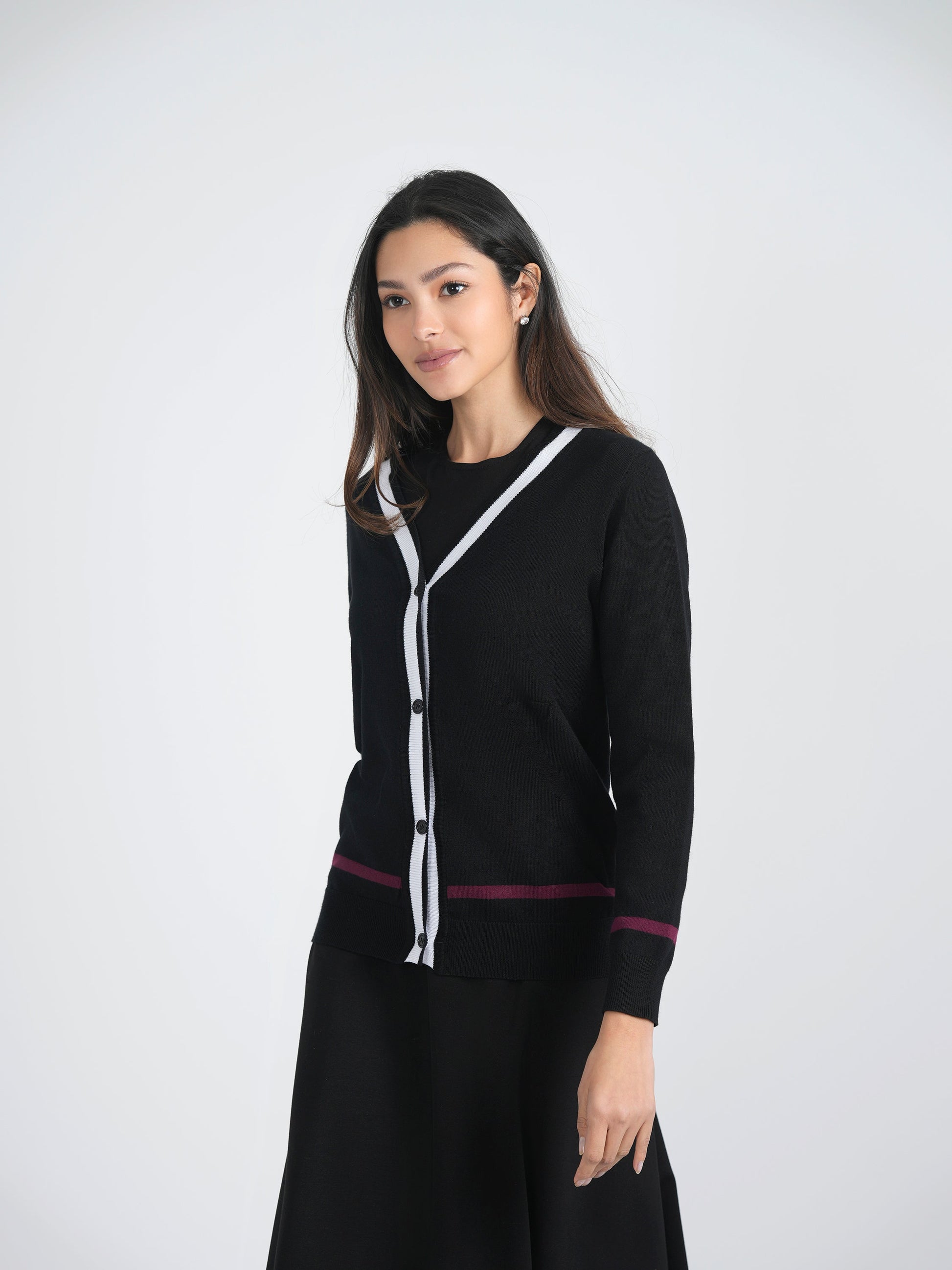 Knit Contrast Cardigan