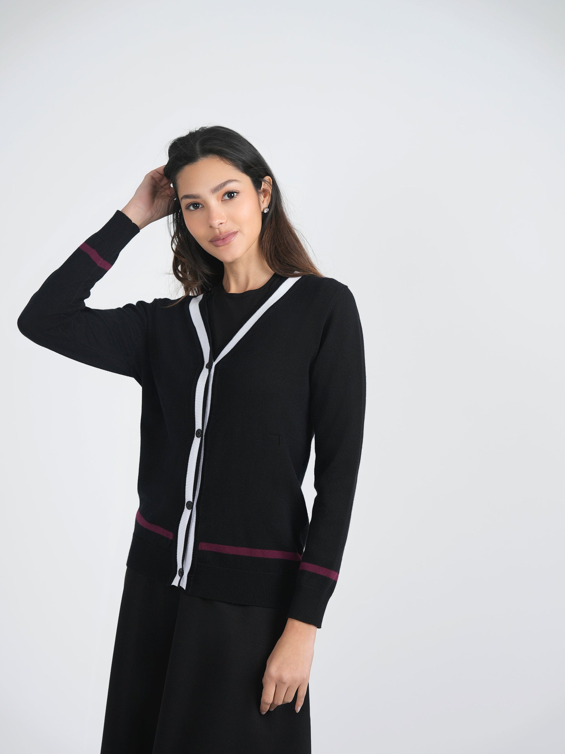 Knit Contrast Cardigan