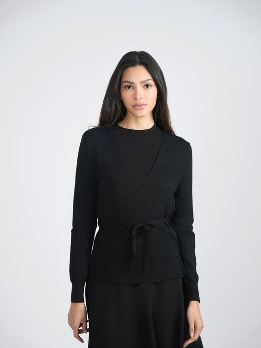 Wrap Pointelle Knit Top