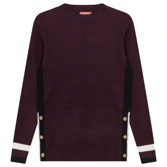 High Kosher Neck Sweater Eggplant