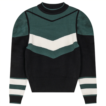 Striped Knit Sweater Black Basil Off White