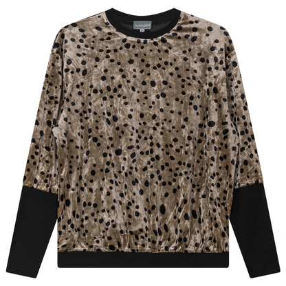 Flocked Velour Bubble Top Gold Black