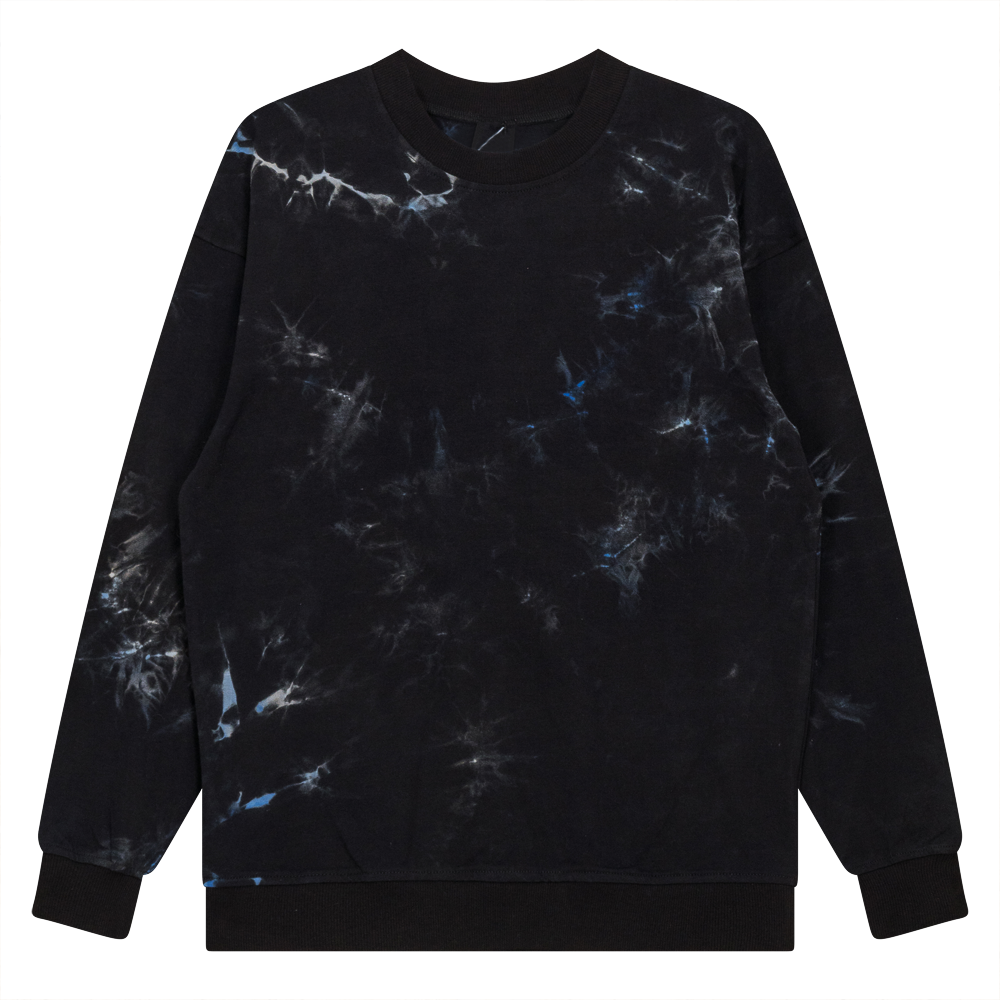 Tie Dye Dolman Top Black Denim