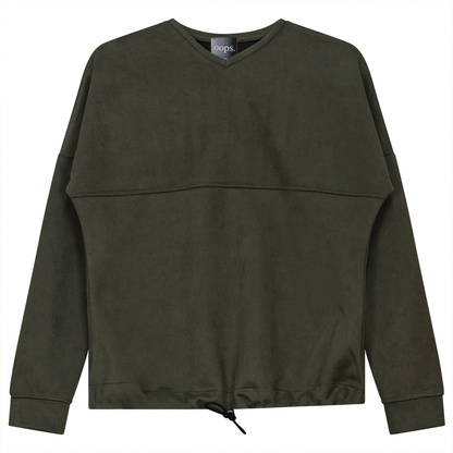 Suede Bungee Sweat Shirt Dark Olive