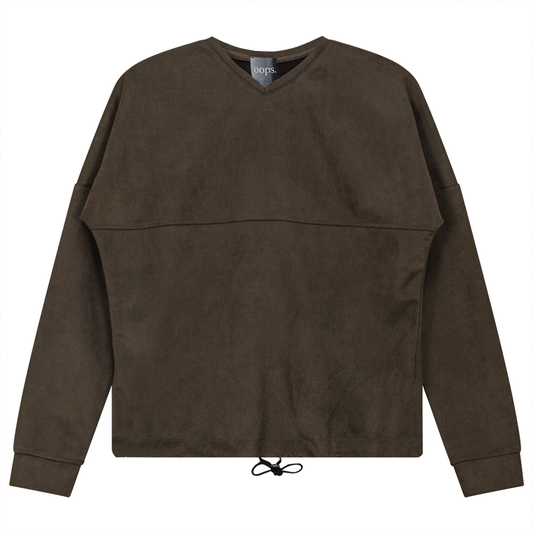 Suede Bungee Sweat Shirt Mocha