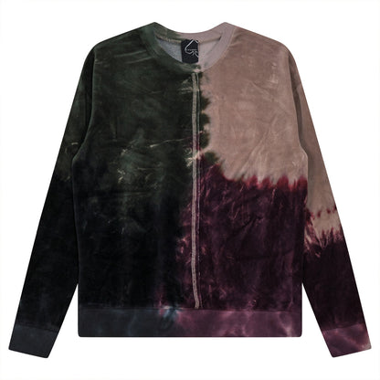 Tie Dye Splash Sweat Shirt Black Dark Olive