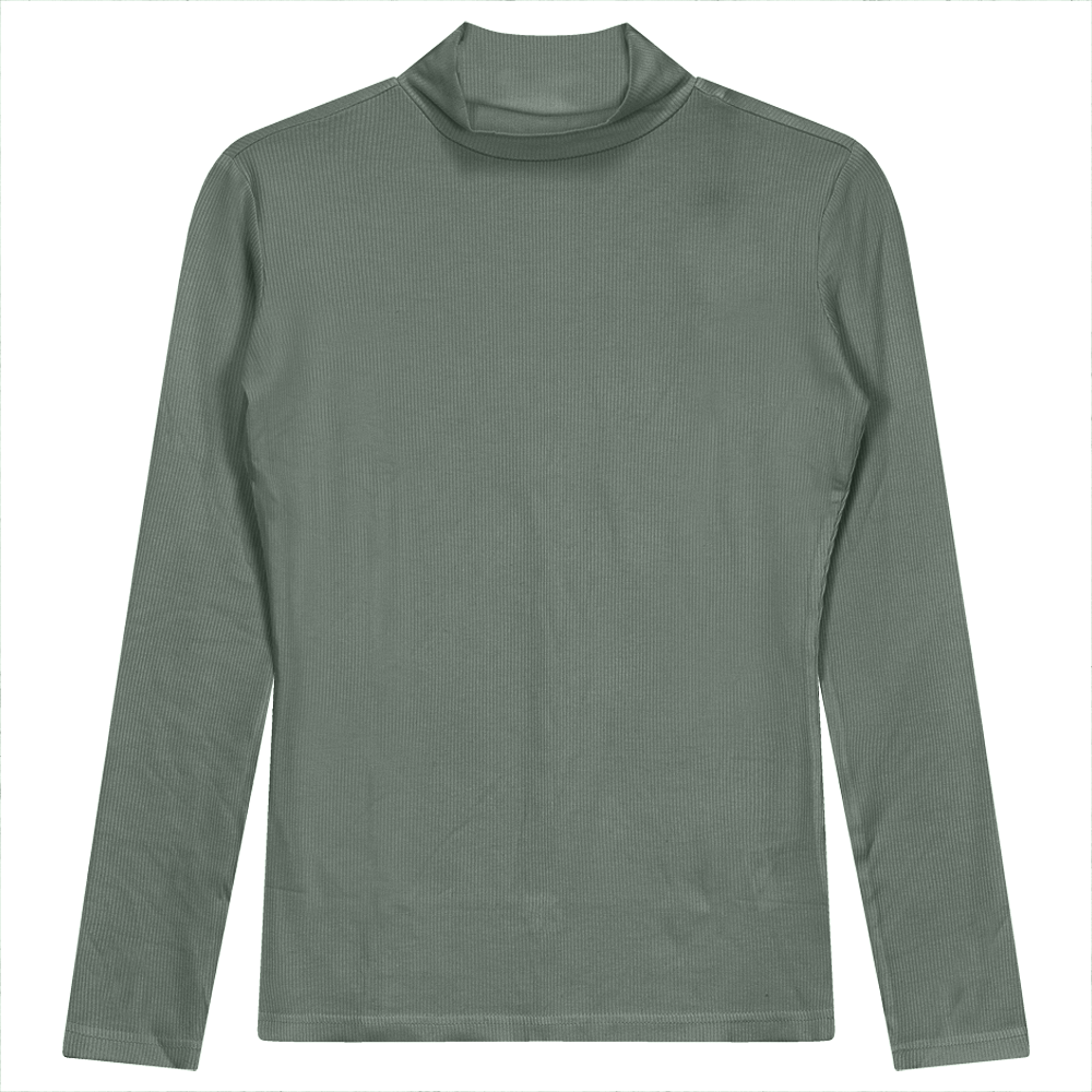 Mock Neck Layering Tee Basil