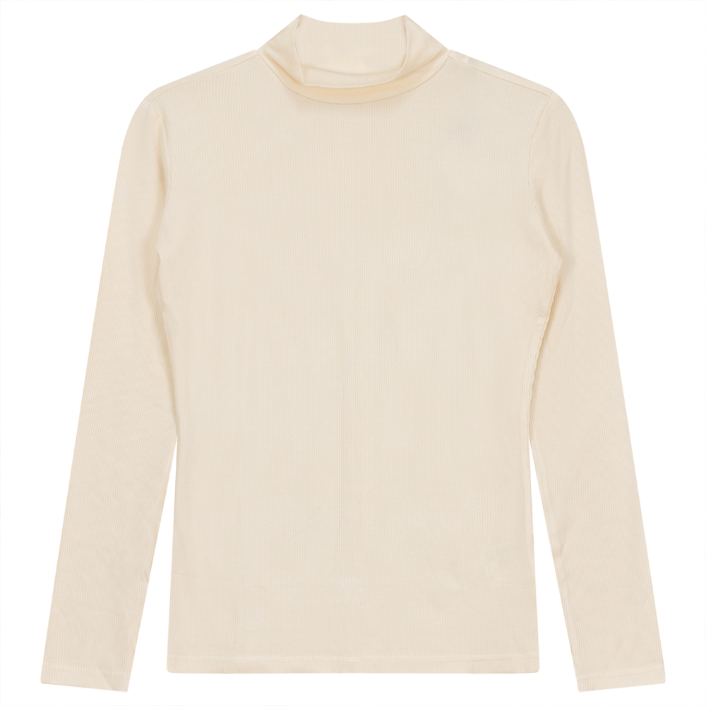 Mock Neck Layering Tee Cream