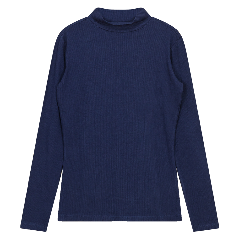 Mock Neck Layering Tee Navy
