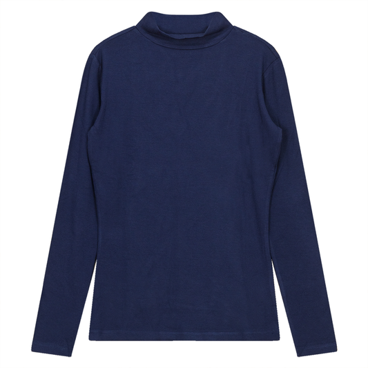 Mock Neck Layering Tee Navy