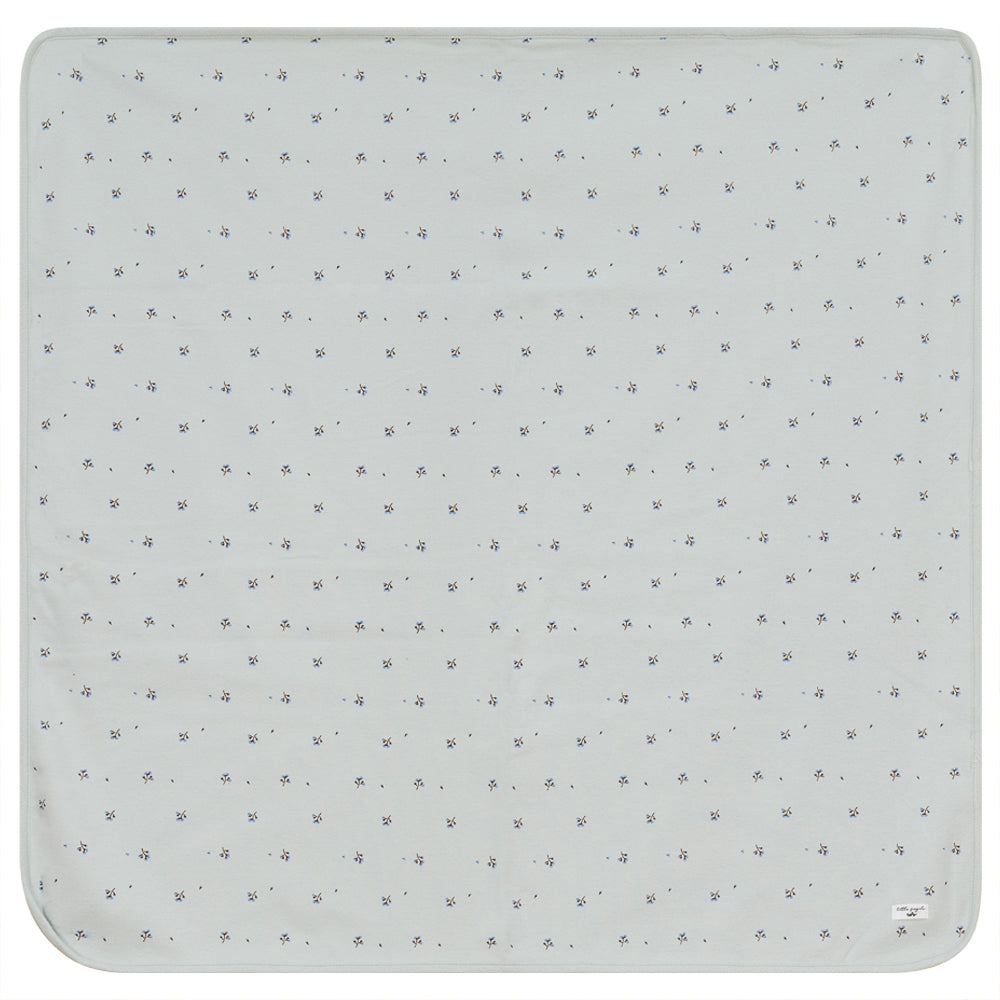 Flower Print Rib Blanket Skylight One Size