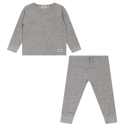 Dot Print 2 piece Set Light Grey