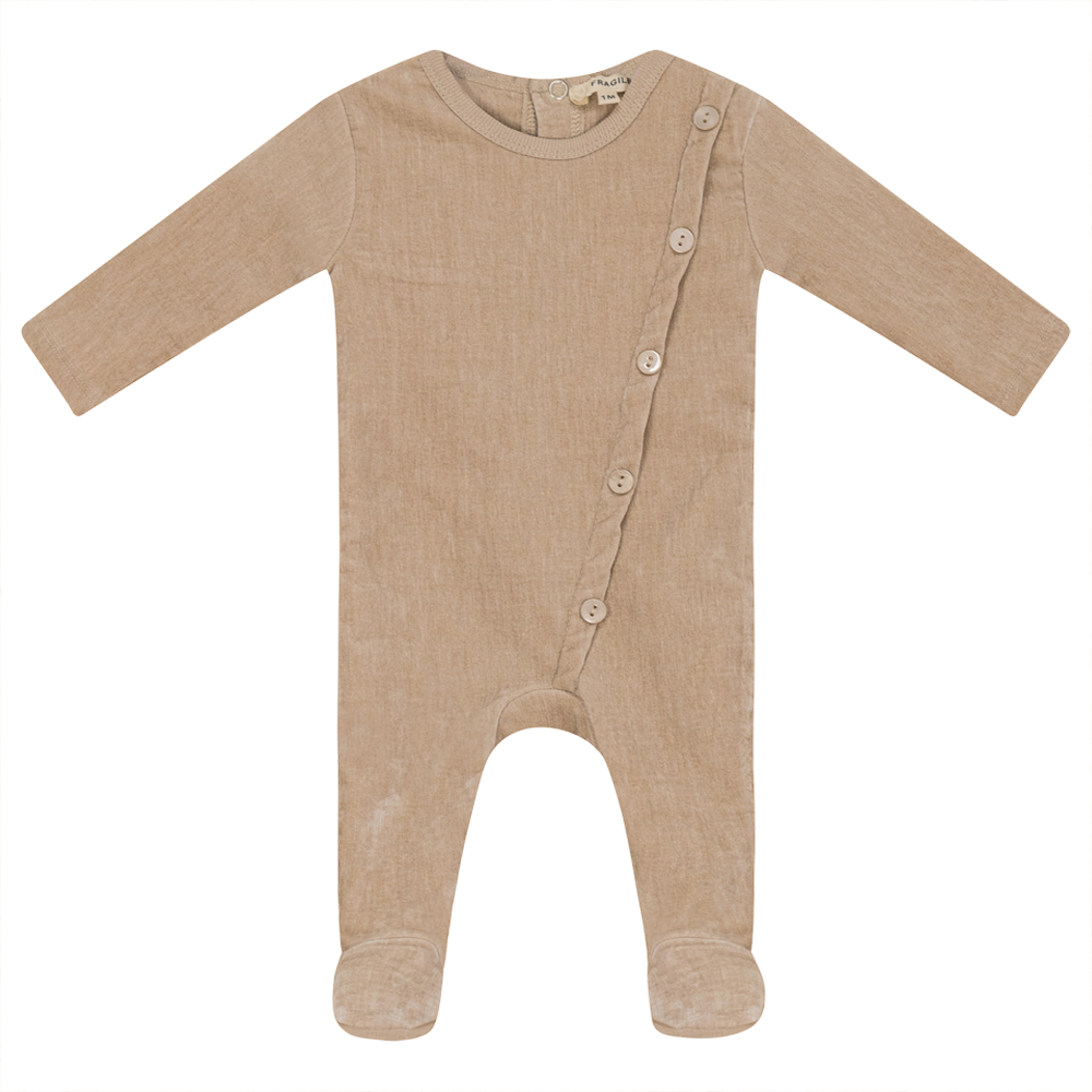 Velour Onesie Stone