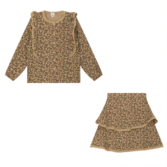 Cotton Woven Top and Skirt Sandstorm