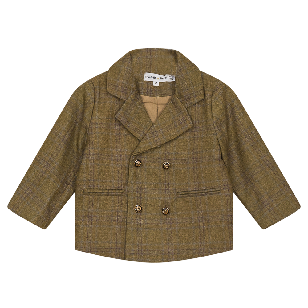 Woven Plaid Jacket Chestnut