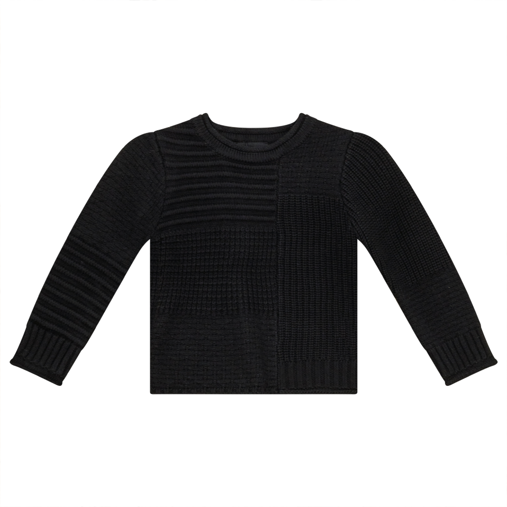 Texture Knit Sweater Black