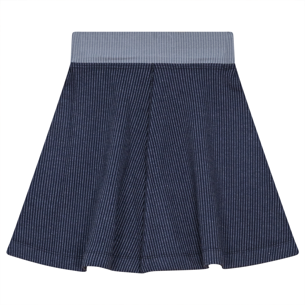 Ribbed Flare Skirt Navy