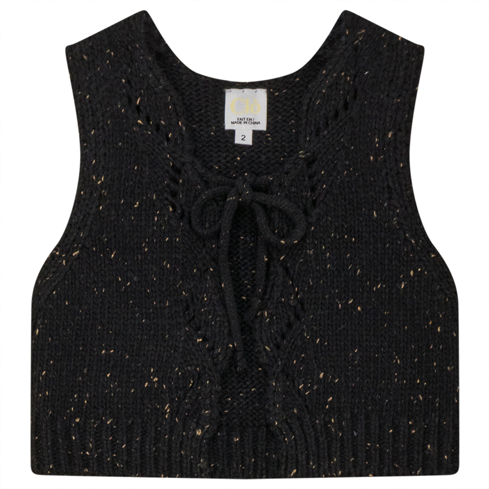 Knit Vest Black Mix