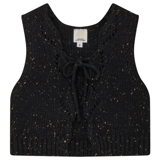 Knit Vest Black Mix