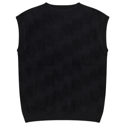 Textured Knit Vest Black