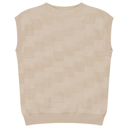 Textured Knit Vest Dark Almond