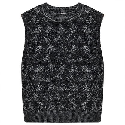 Squiggle Textured Vest Black Mix