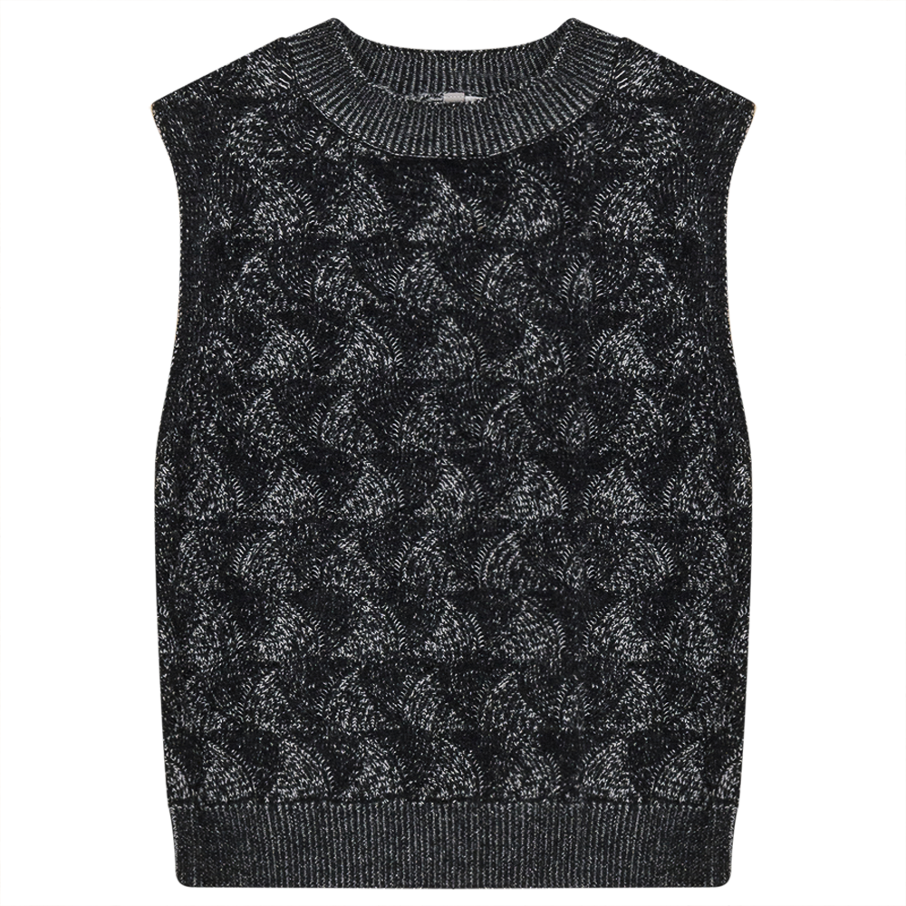 Squiggle Textured Vest Black Mix