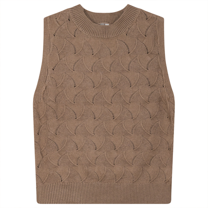 Squiggle Textured Vest Cocoa Mix