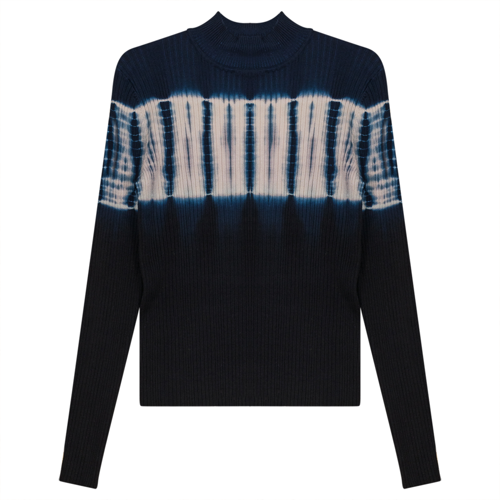 Knit Tie Dye Top Midnight Black