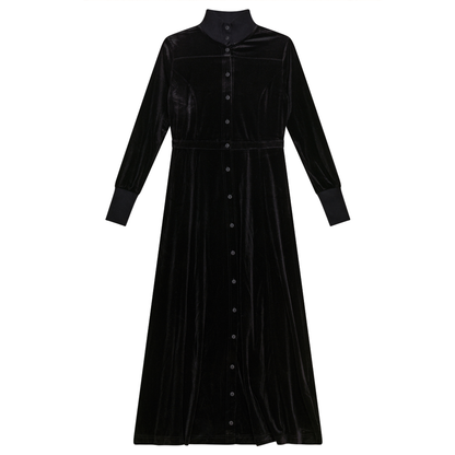 Slinky Velour Dress Black