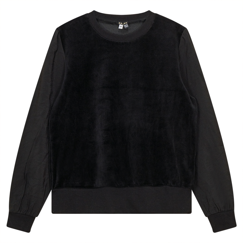 Cotton Velour Top Black