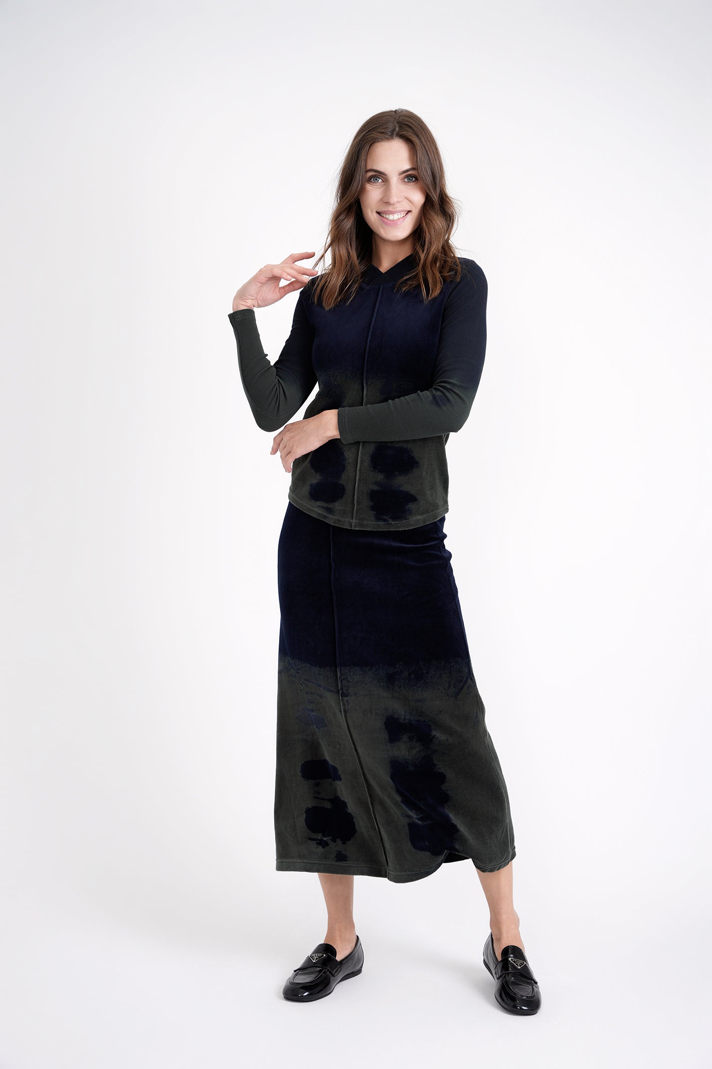 Tie Dye Cotton Velour Top