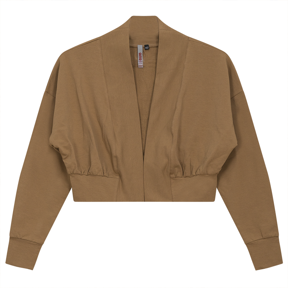 Crop Cardigan Wood Smoke