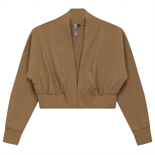 Crop Cardigan Wood Smoke