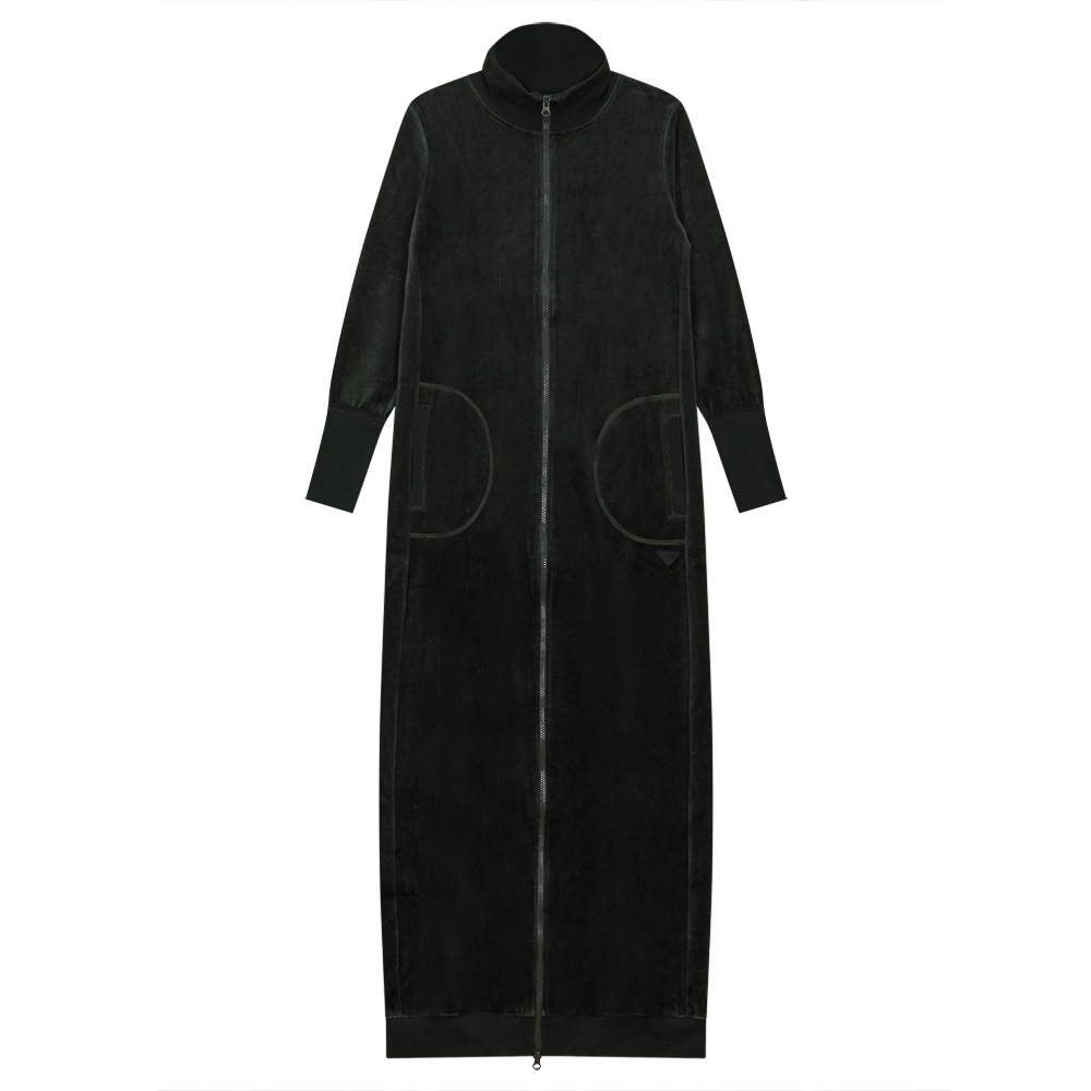 Maxi Dress with Turtle Neck Olive