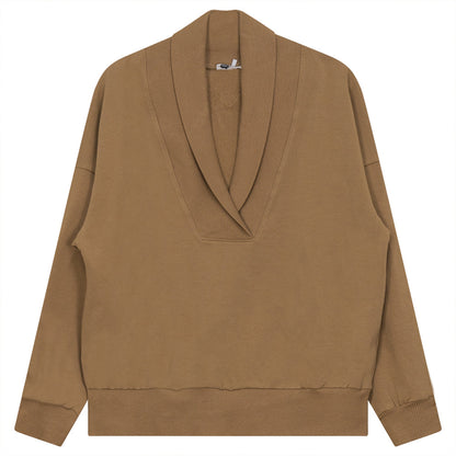 Shawl Collar Sweater Wood Smoke