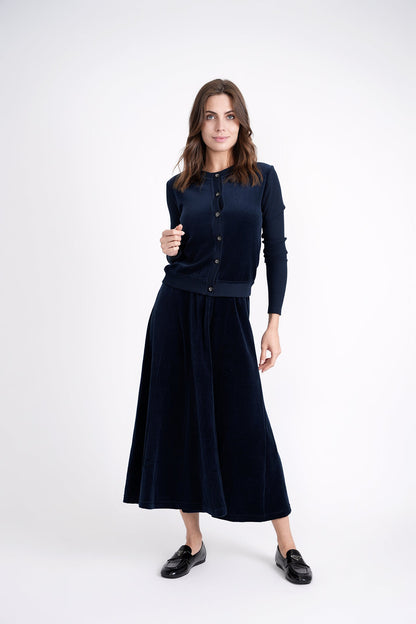 Cotton Velour Cardigan