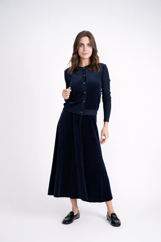 Cotton Velour Cardigan