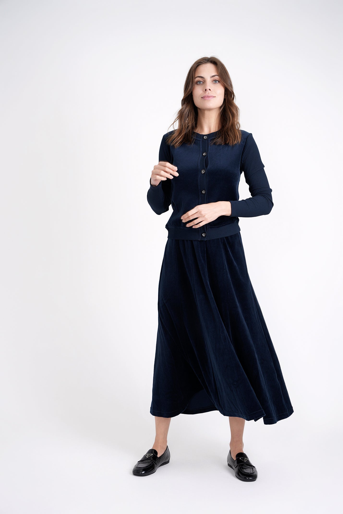 Cotton Velour Cardigan