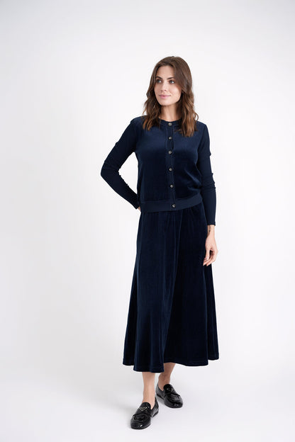 Cotton Velour Cardigan