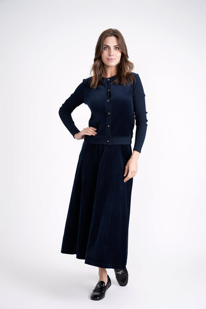 Cotton Velour Cardigan